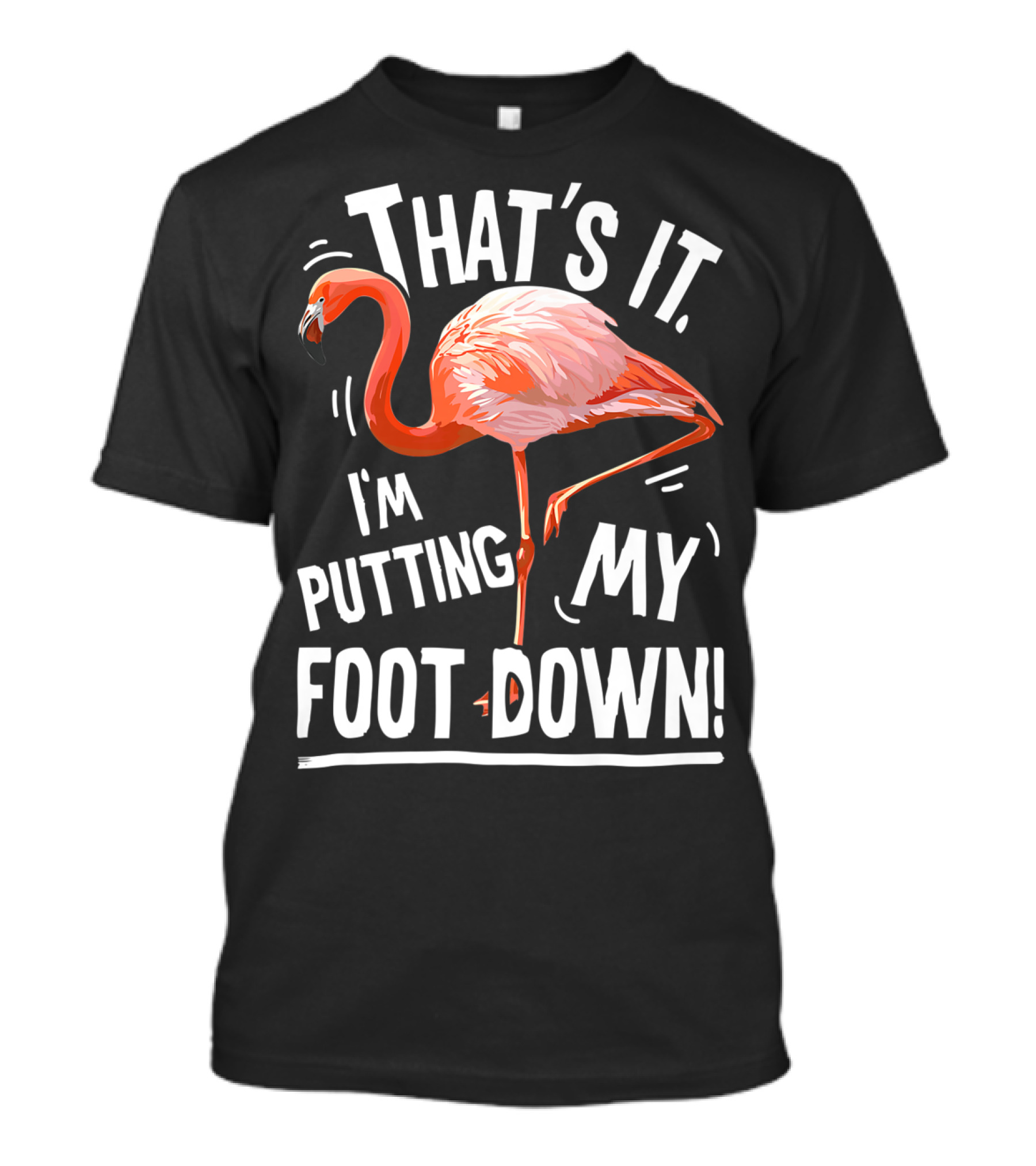 That's It I'm Putting My Foot Down Flamingo Pink T-Shirt