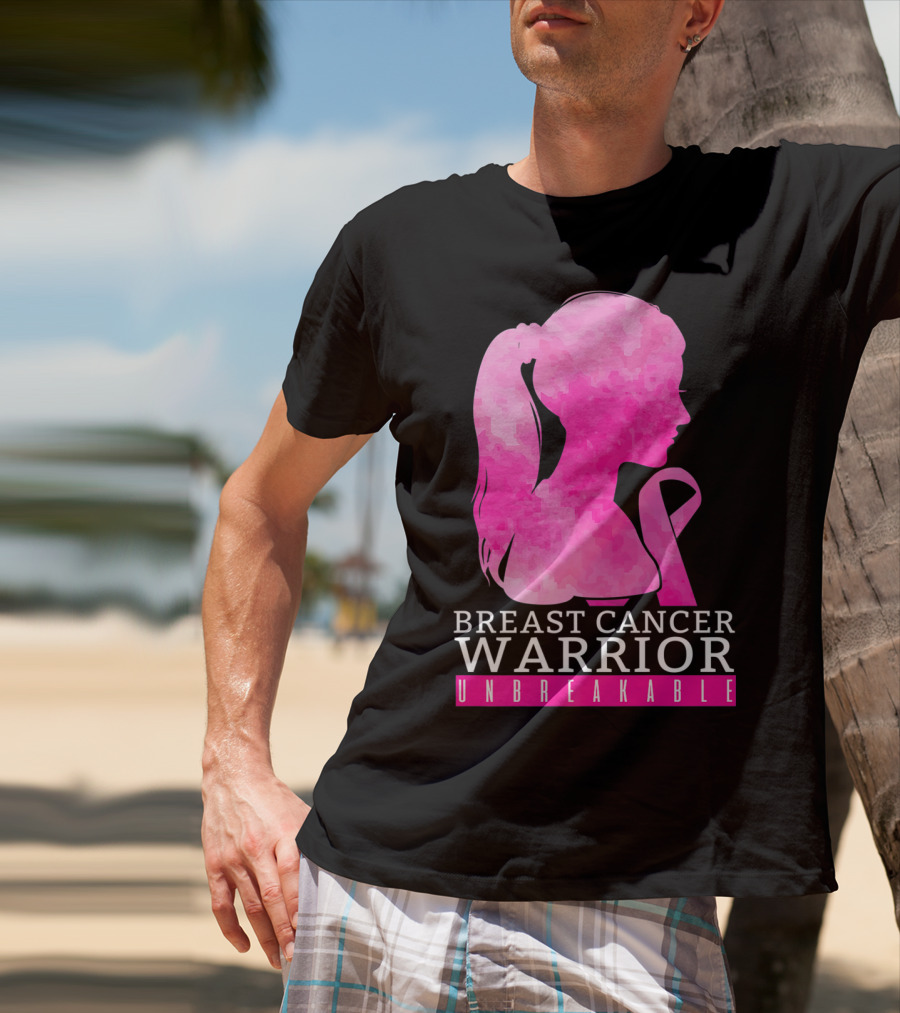 Breast Cancer Warrior Unbreakable Pink Ribbon T-Shirt