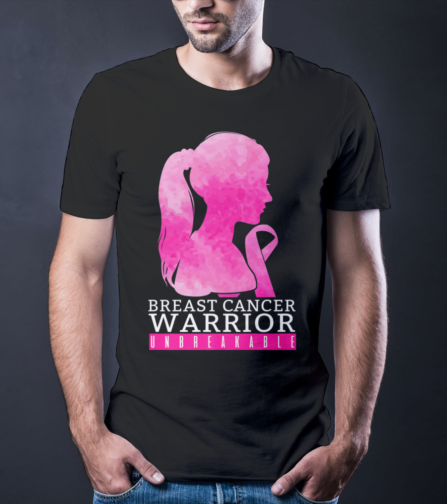 Breast Cancer Warrior Unbreakable Pink Ribbon T-Shirt
