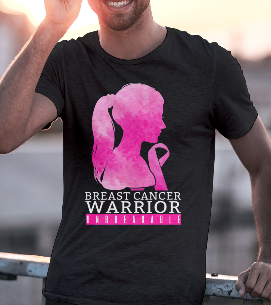 Breast Cancer Warrior Unbreakable Pink Ribbon T-Shirt