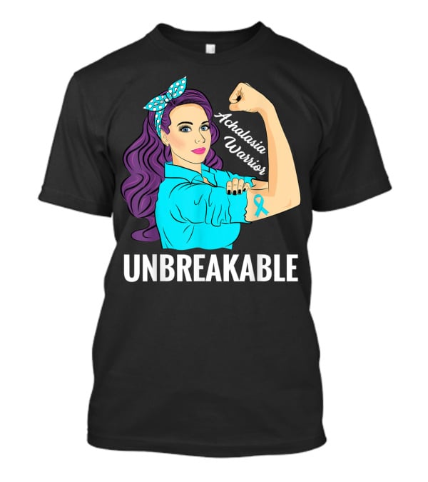 Achalasia Warrior Unbreakable Rosie The Riveter Style Awareness T-Shirt