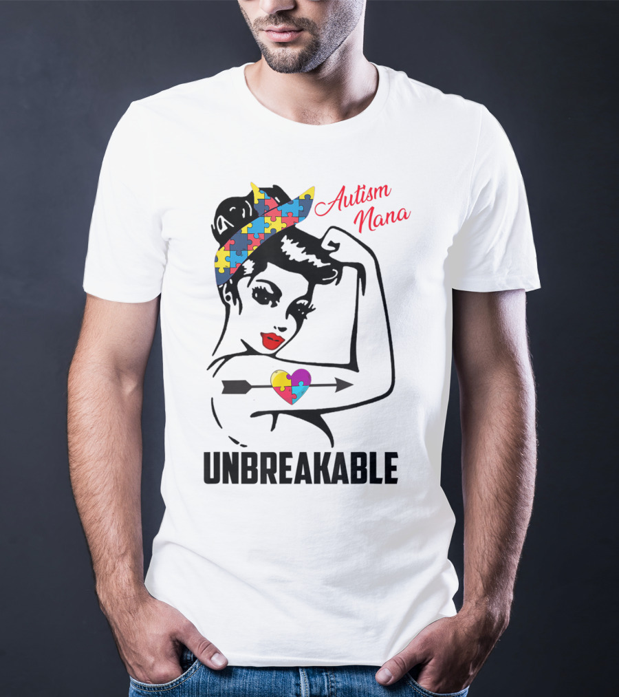 Autism Nana Unbreakable Puzzle Heart Bandana T-Shirt