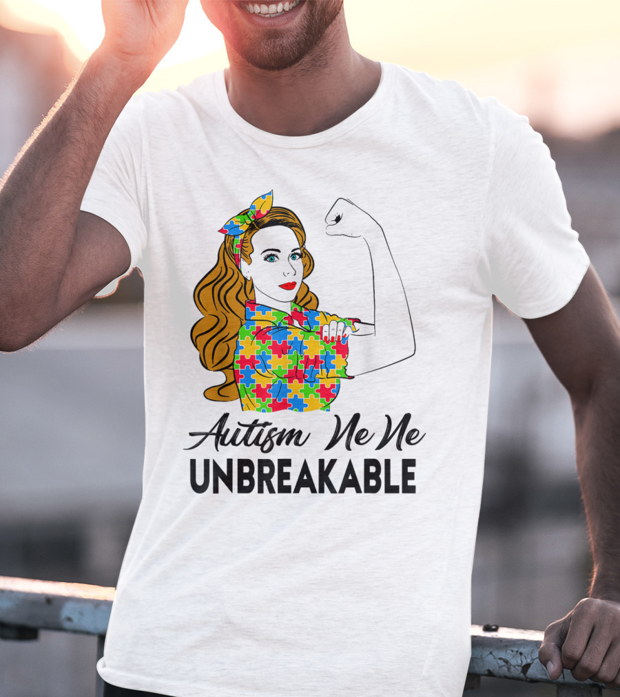 Autism Ne Ne Unbreakable Puzzle Piece Awareness T-Shirt
