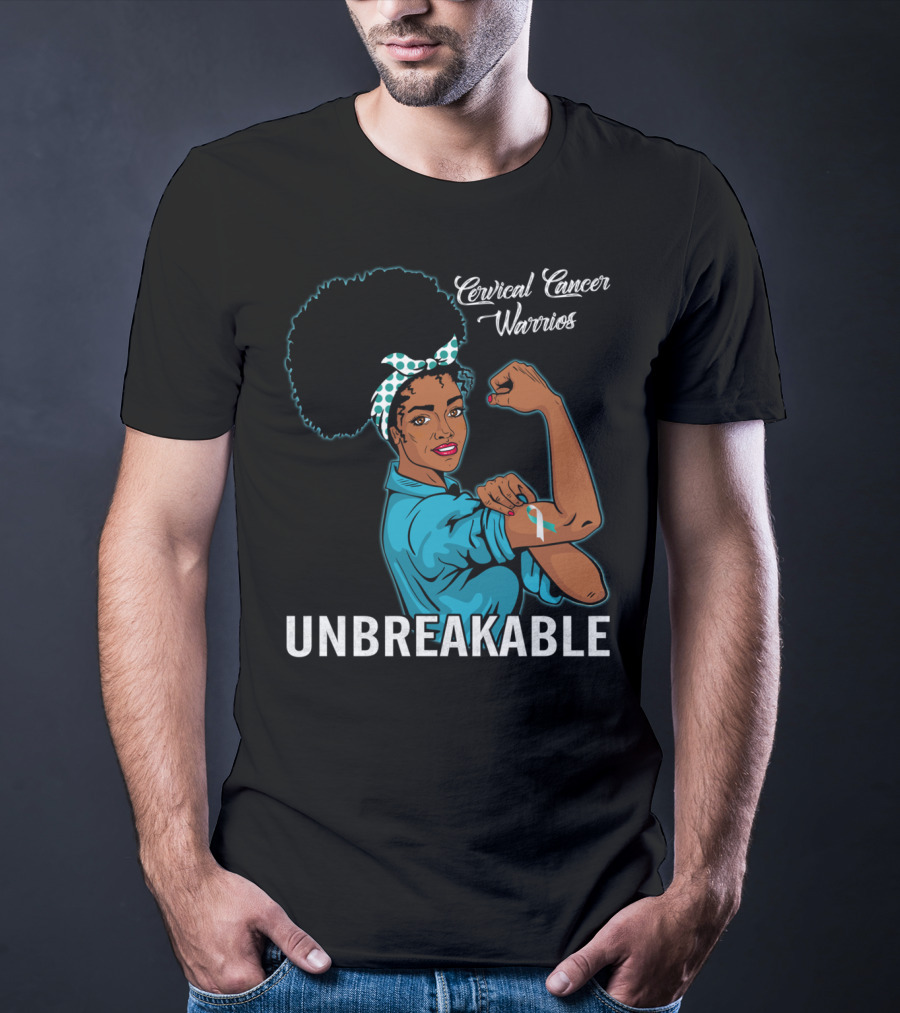 Unbreakable Black Women Cervical Cancer Warriors T-Shirt