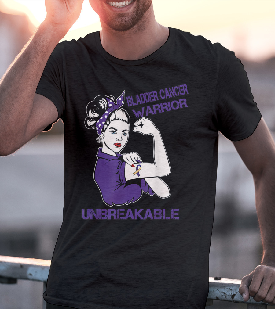 Bladder Cancer Warrior Unbreakable Strong Woman T-Shirt