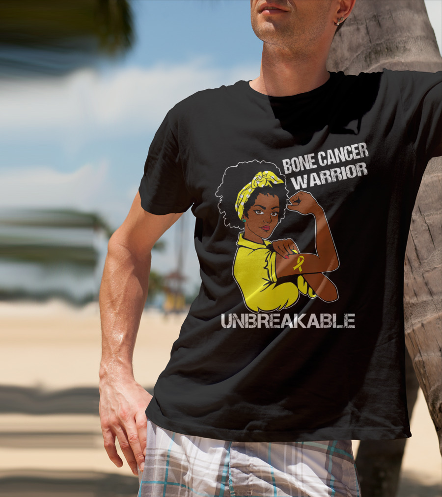 Bone Cancer Warrior Yellow Ribbon Unbreakable T-Shirt