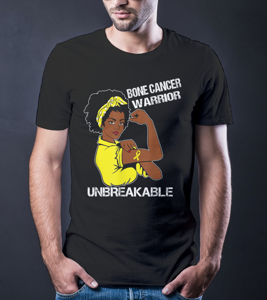 Bone Cancer Warrior Yellow Ribbon Unbreakable T-Shirt