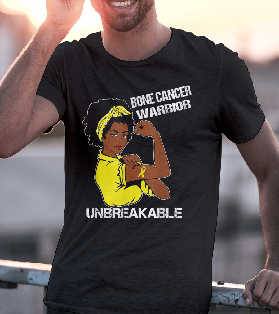Bone Cancer Warrior Yellow Ribbon Unbreakable T-Shirt