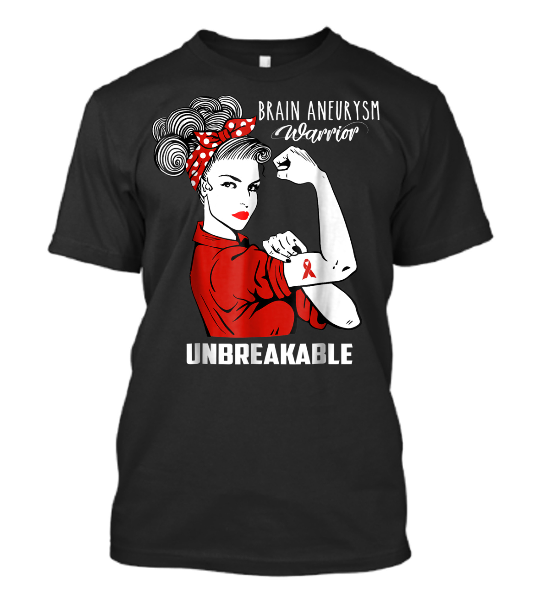 Brain Aneurysm Warrior Unbreakable Awareness Ribbon Strength T-Shirt