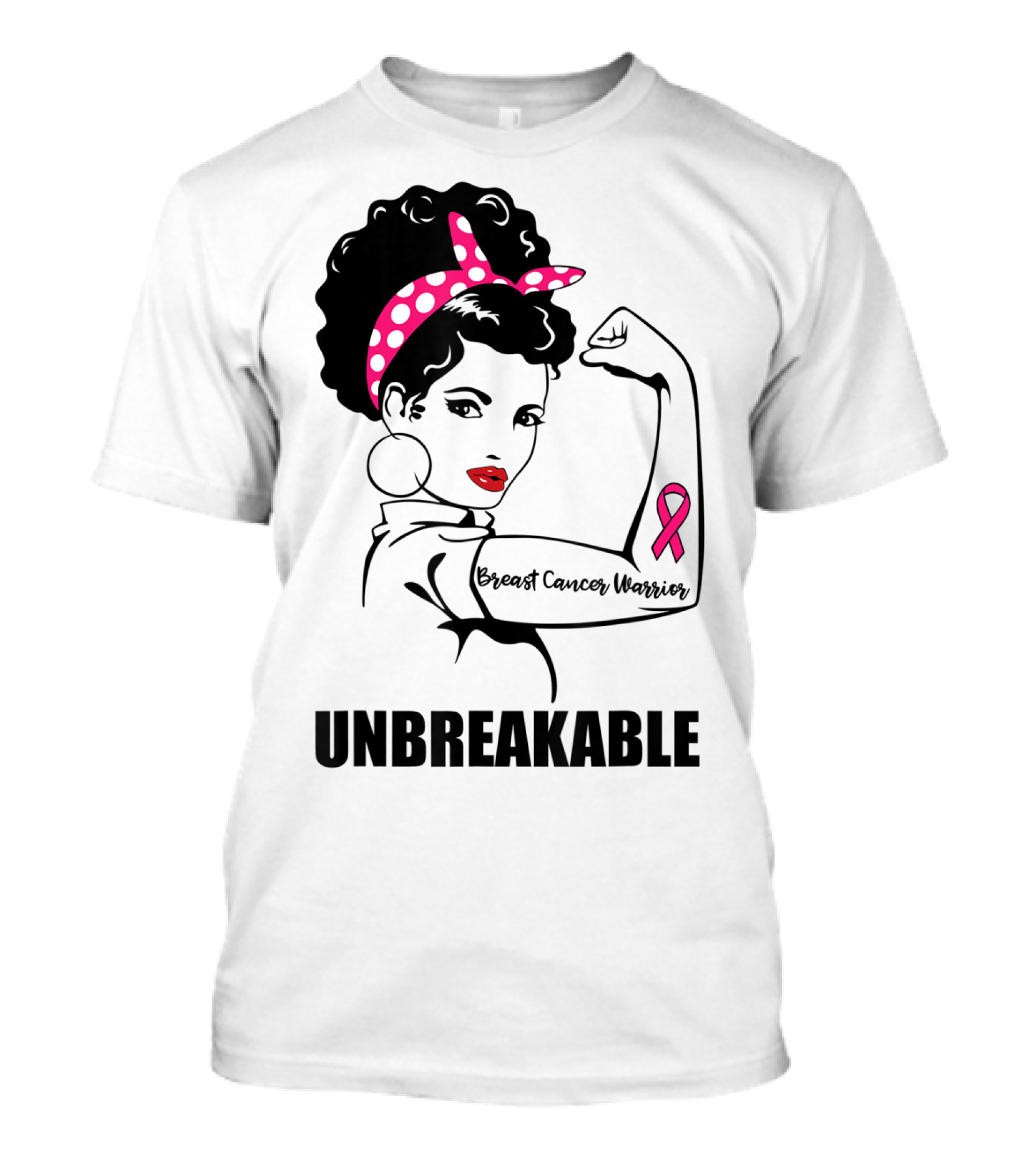 Breast Cancer Warrior Unbreakable Pink Ribbon Strength T-Shirt