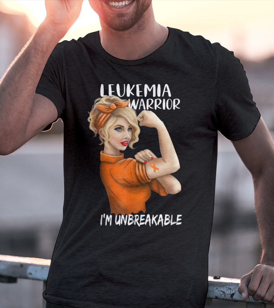 Leukemia Warrior Orange Ribbon I'm Unbreakable T-Shirt
