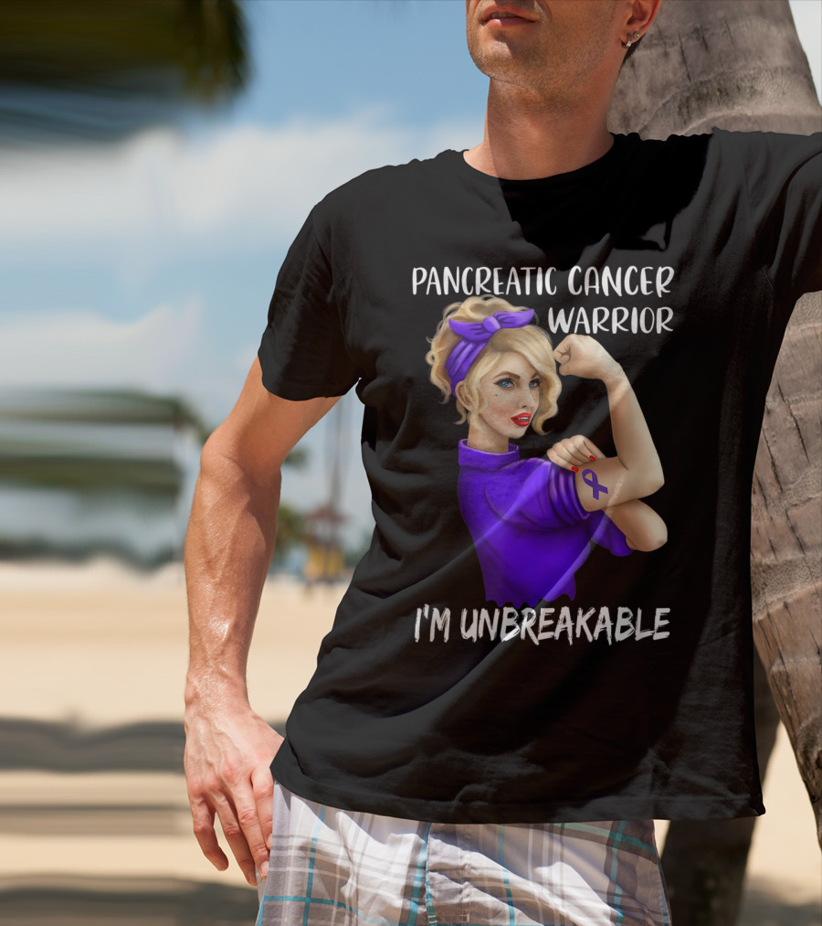 Pancreatic Cancer Warrior I'm Unbreakable T-Shirt
