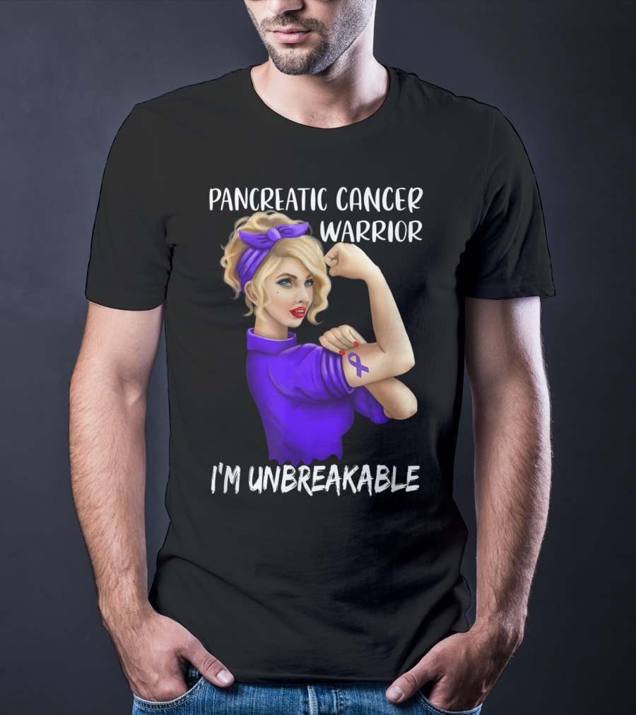 Pancreatic Cancer Warrior I'm Unbreakable T-Shirt