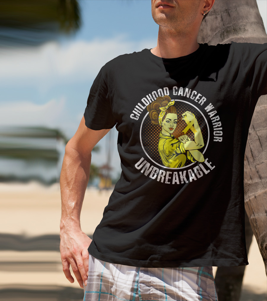 Childhood Cancer Warrior Unbreakable Rosie T-Shirt