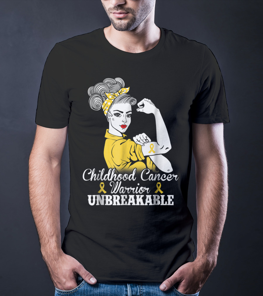 Childhood Cancer Warrior Unbreakable Awareness Month T-Shirt