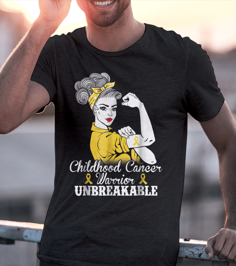 Childhood Cancer Warrior Unbreakable Awareness Month T-Shirt