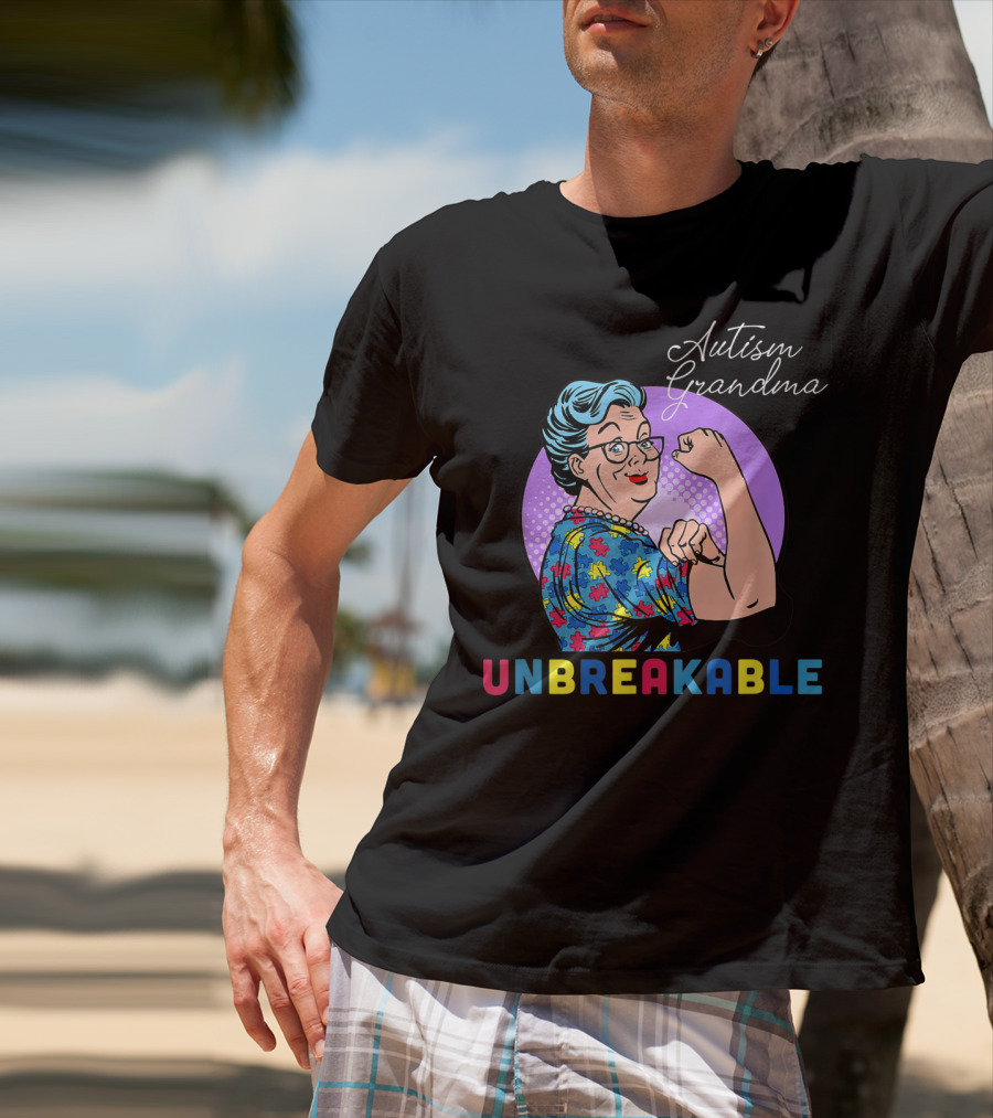 Autism Awareness Autism Grandma Unbreakable Pop T-Shirt
