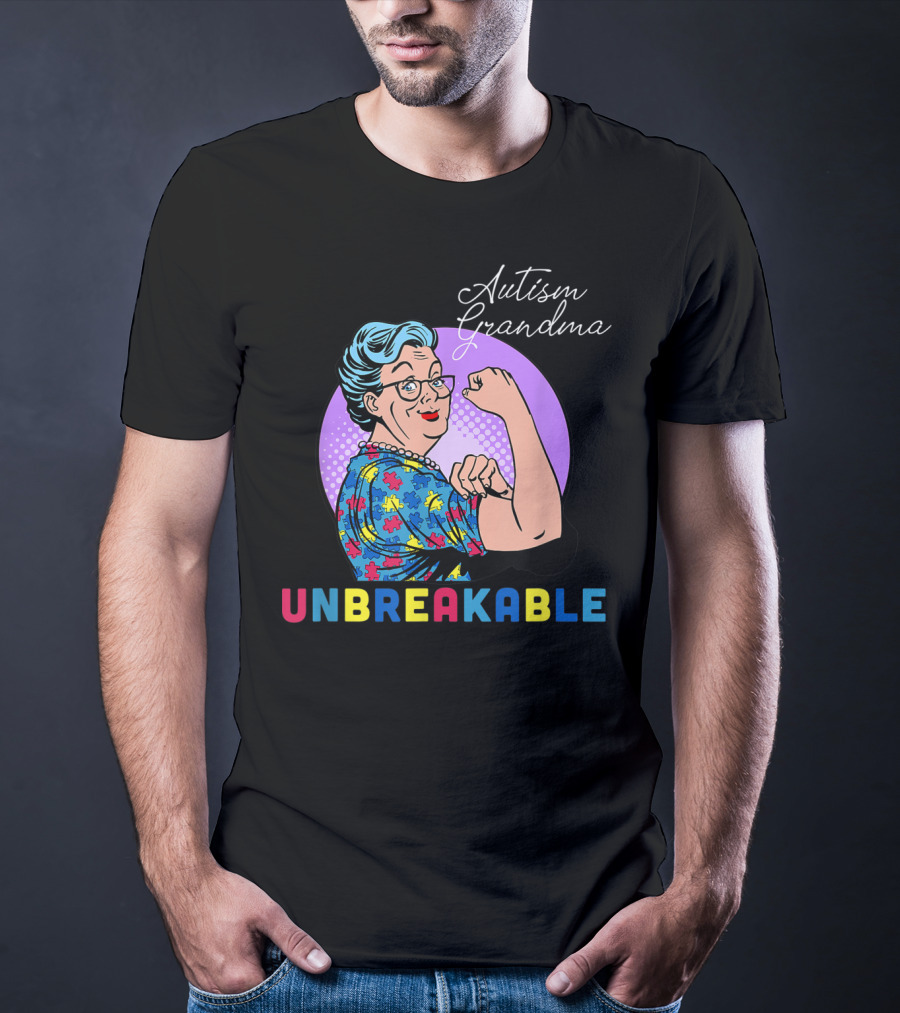 Autism Awareness Autism Grandma Unbreakable Pop T-Shirt