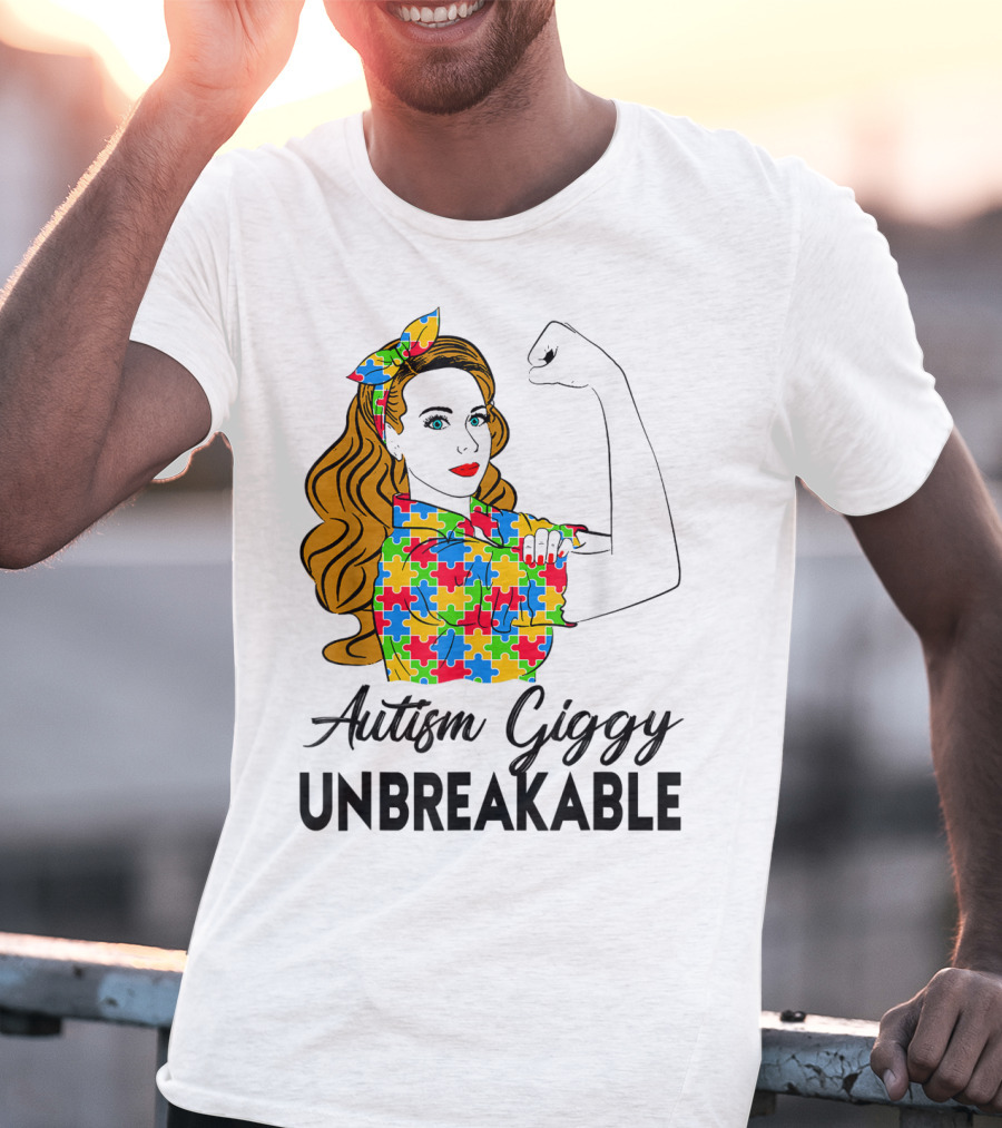 Autism Giggy Unbreakable Puzzle Piece Empowerment T-Shirt