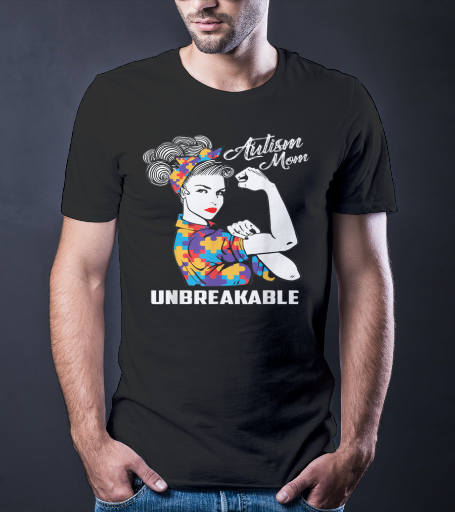 Autism Mom Unbreakable Puzzle Piece Strength T-Shirt