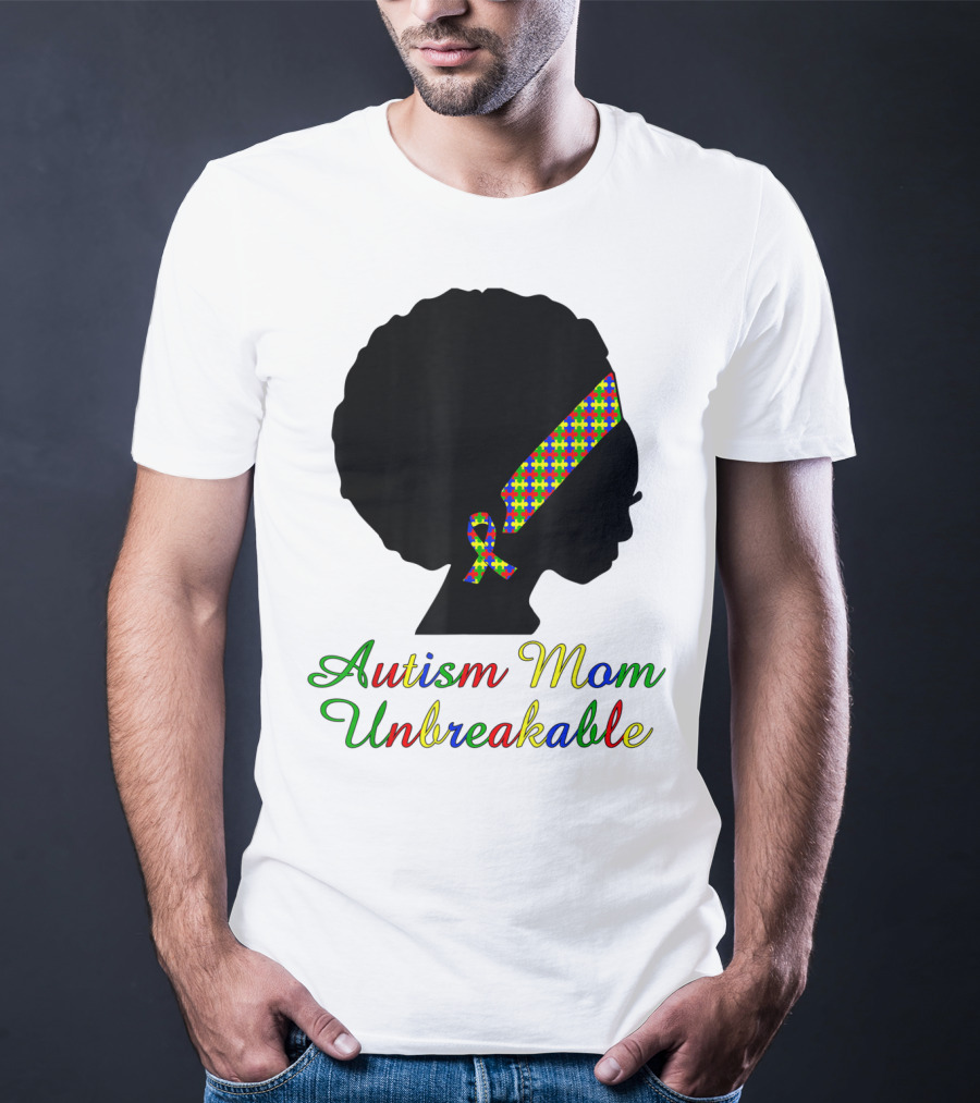 Autism Mom Unbreakable With Puzzle Ribbon Headband T-Shirt