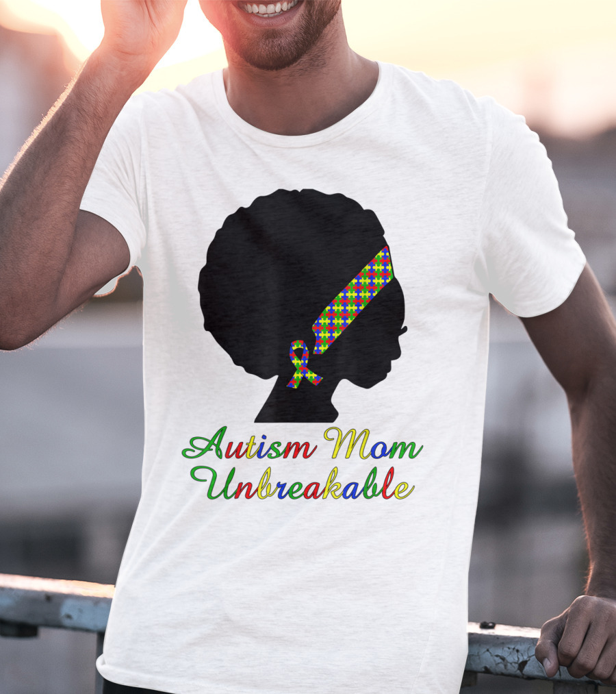 Autism Mom Unbreakable With Puzzle Ribbon Headband T-Shirt