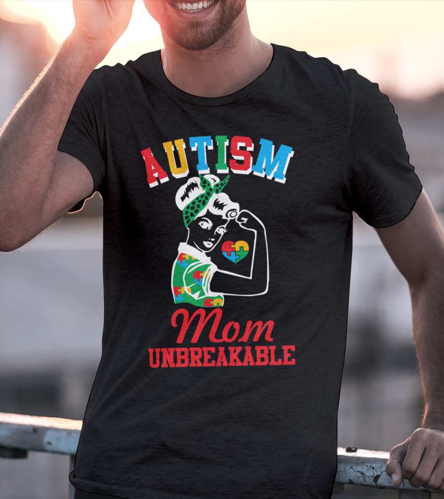 Autism Mom Unbreakable Puzzle Pieces Awareness T-Shirt