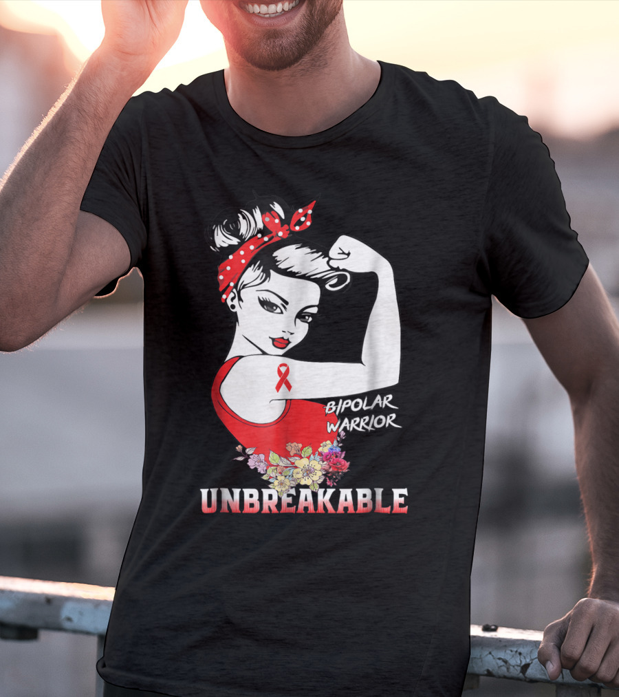 Bipolar Warrior Unbreakable Empowerment Rosie The Riveter T-Shirt