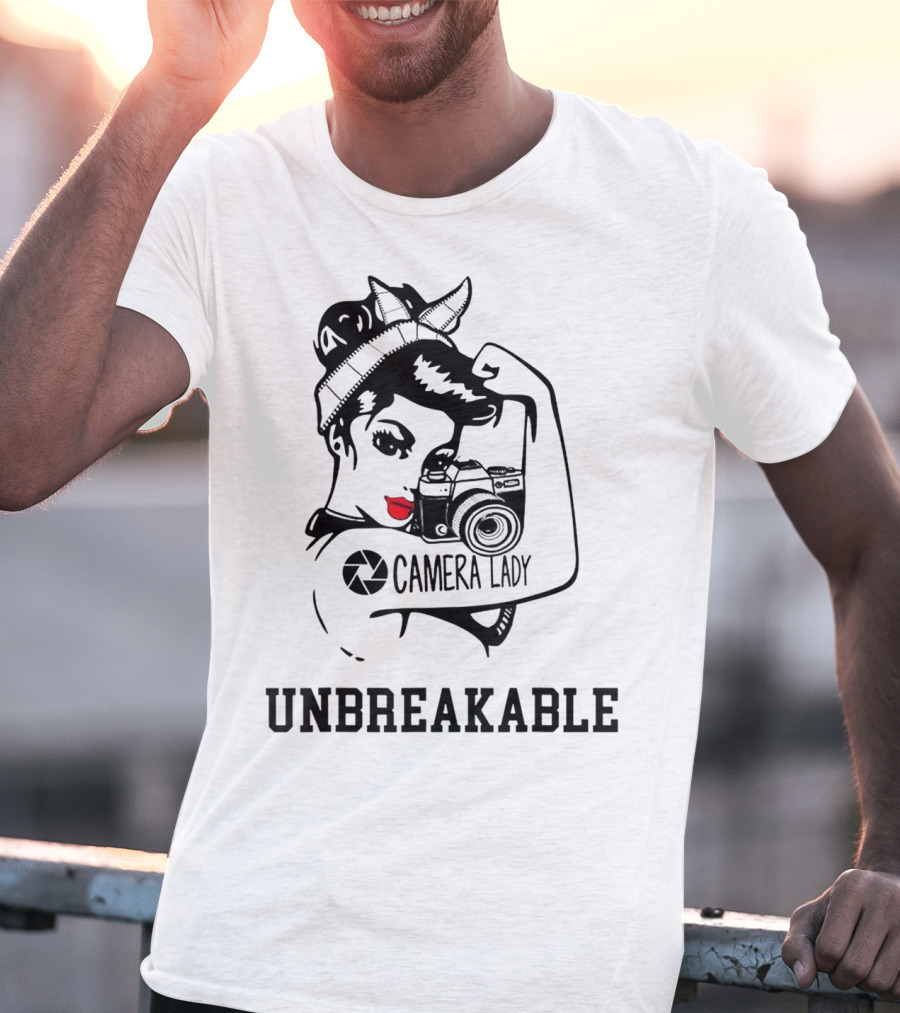 Camera Lady Unbreakable Iconic Femme Strength T-Shirt