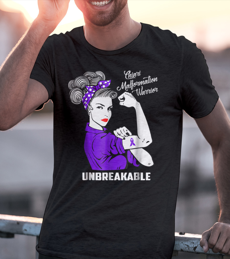 Chiari Malformation Warrior Unbreakable Rosie The Riveter T-Shirt