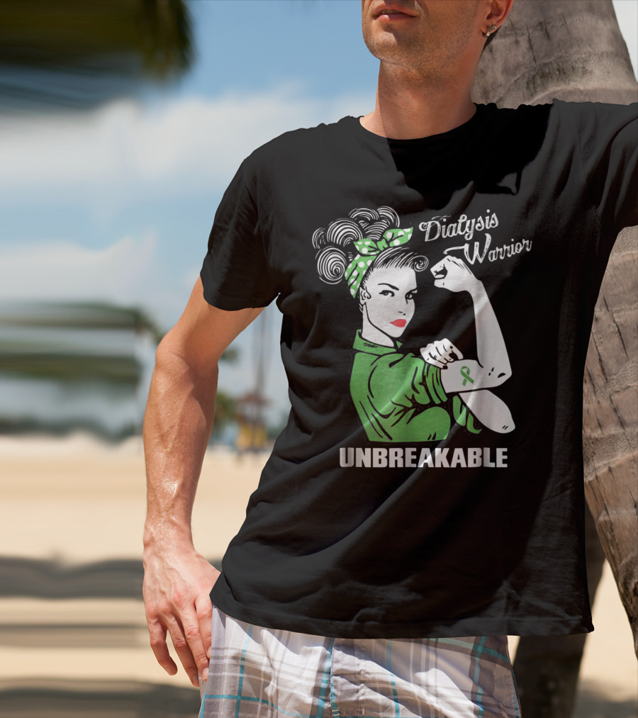 Dialysis Warrior Unbreakable Rosie The Riveter Awareness T-Shirt