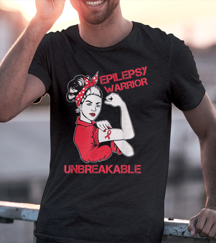 Epilepsy Warrior Unbreakable Rosie The Riveter Inspired T-Shirt