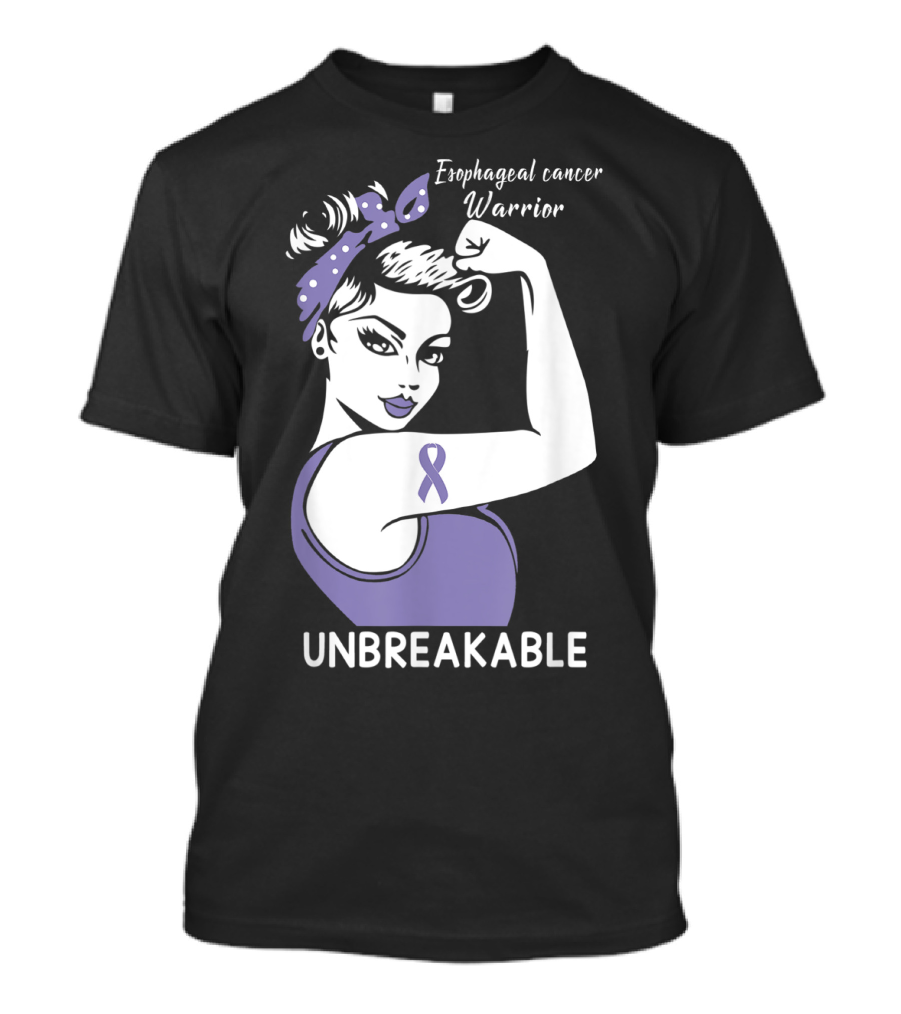 Esophageal Cancer Warrior Unbreakable Strength Ribbon T-Shirt