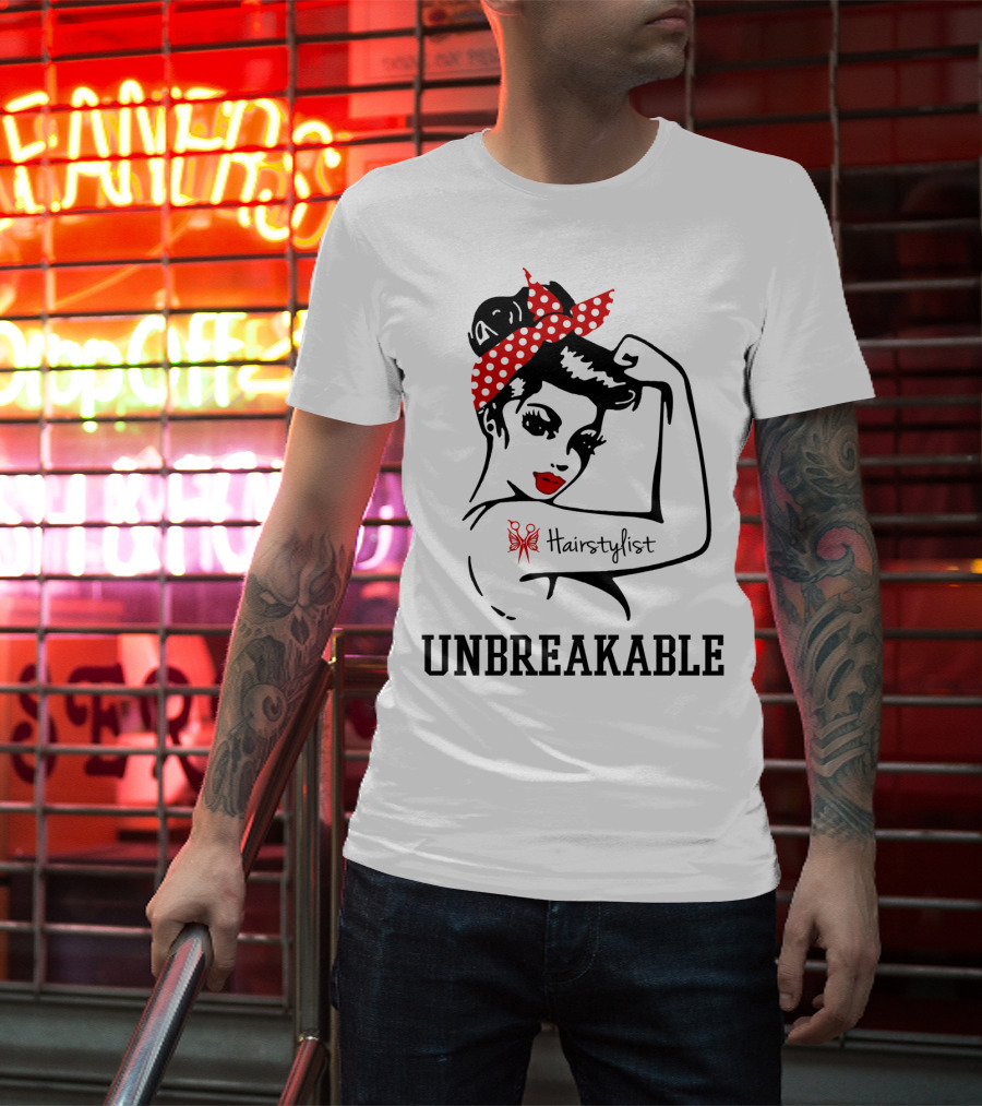 Hairstylist Unbreakable Retro Style Rosie The Riveter T-Shirt