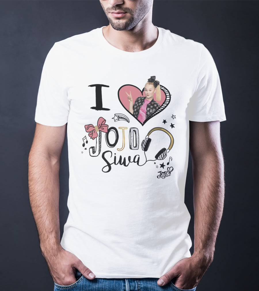 I Love Jojo Siwa Heart Bow Headphones Music Jojo Siwa T-Shirt