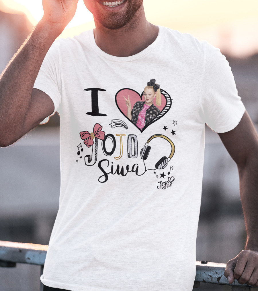 I Love Jojo Siwa Heart Bow Headphones Music Jojo Siwa T-Shirt