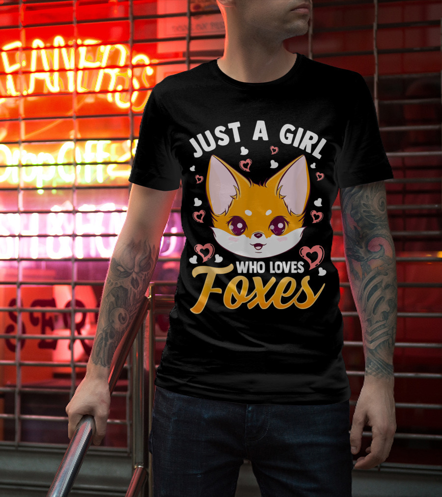 Just A Girl Who Loves Foxes Cute Fox Heart T-Shirt