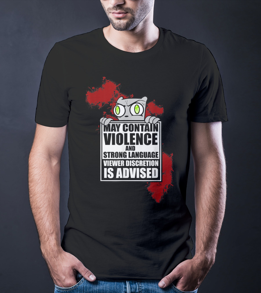 May Contain Violence Strong Language Viewer Discretion Is Advised Foamy The Squirrel T-Shirt