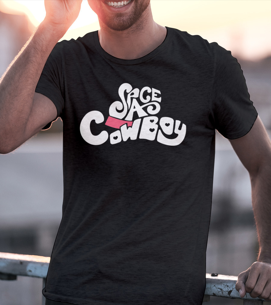 Space Cowboy Retro Typography T-Shirt