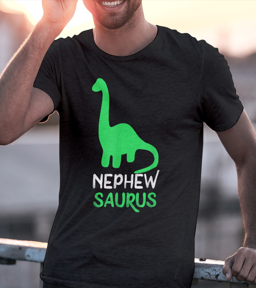 Nephewsaurus Funny Dinosaur Nephew Saurus Iconic Green Dinosaur T-Shirt