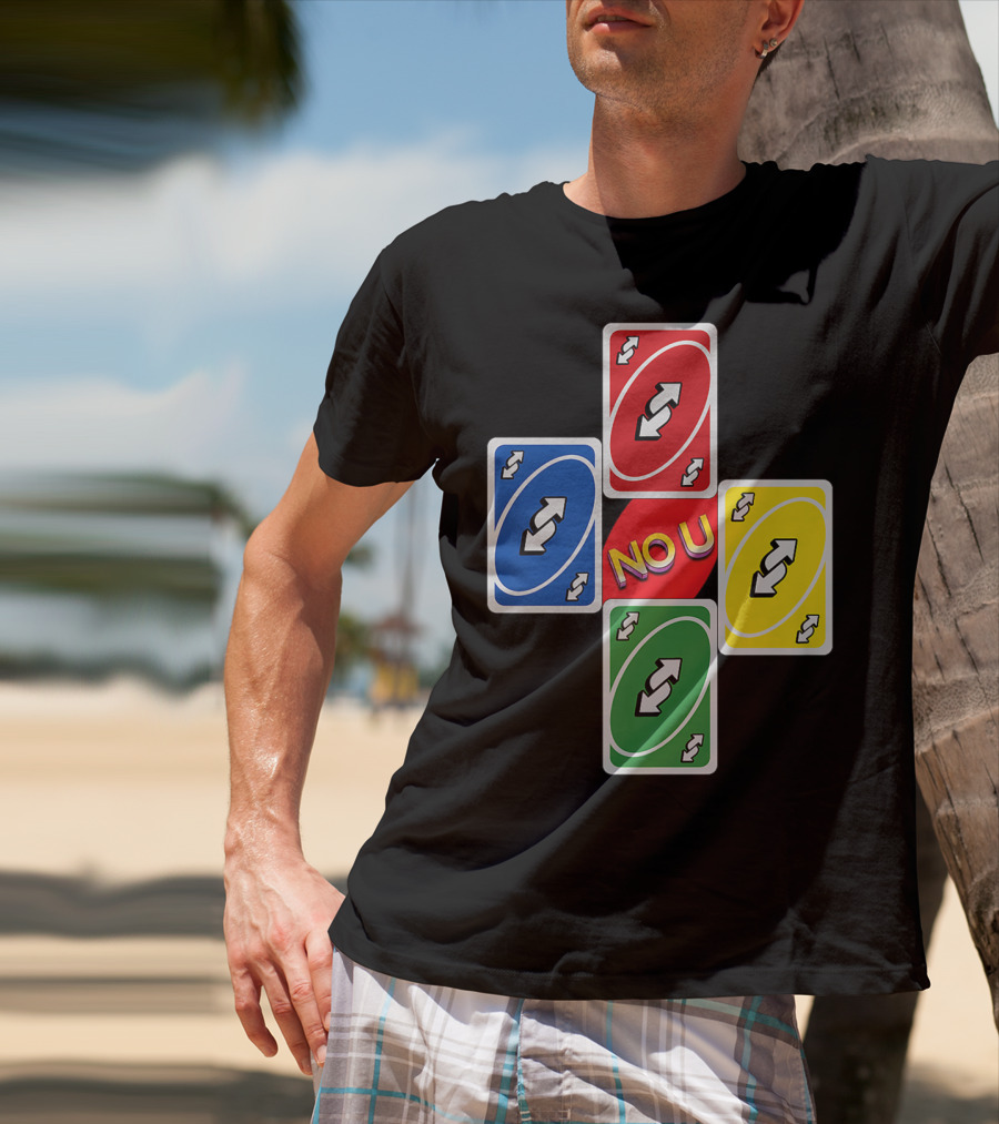 No U Reverse Card Cross Multicolor T-Shirt