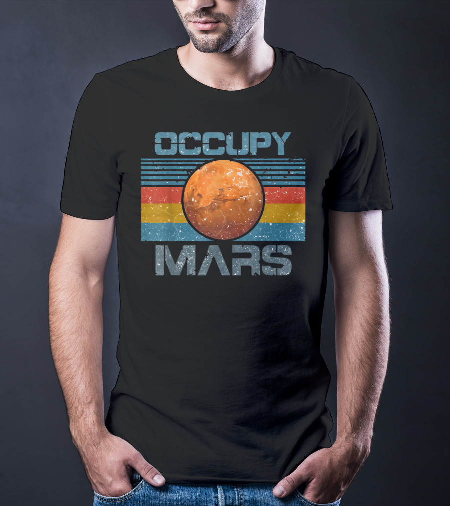 Occupy Mars Vintage Extraterrestrial Retro Style Mars Planet T-Shirt