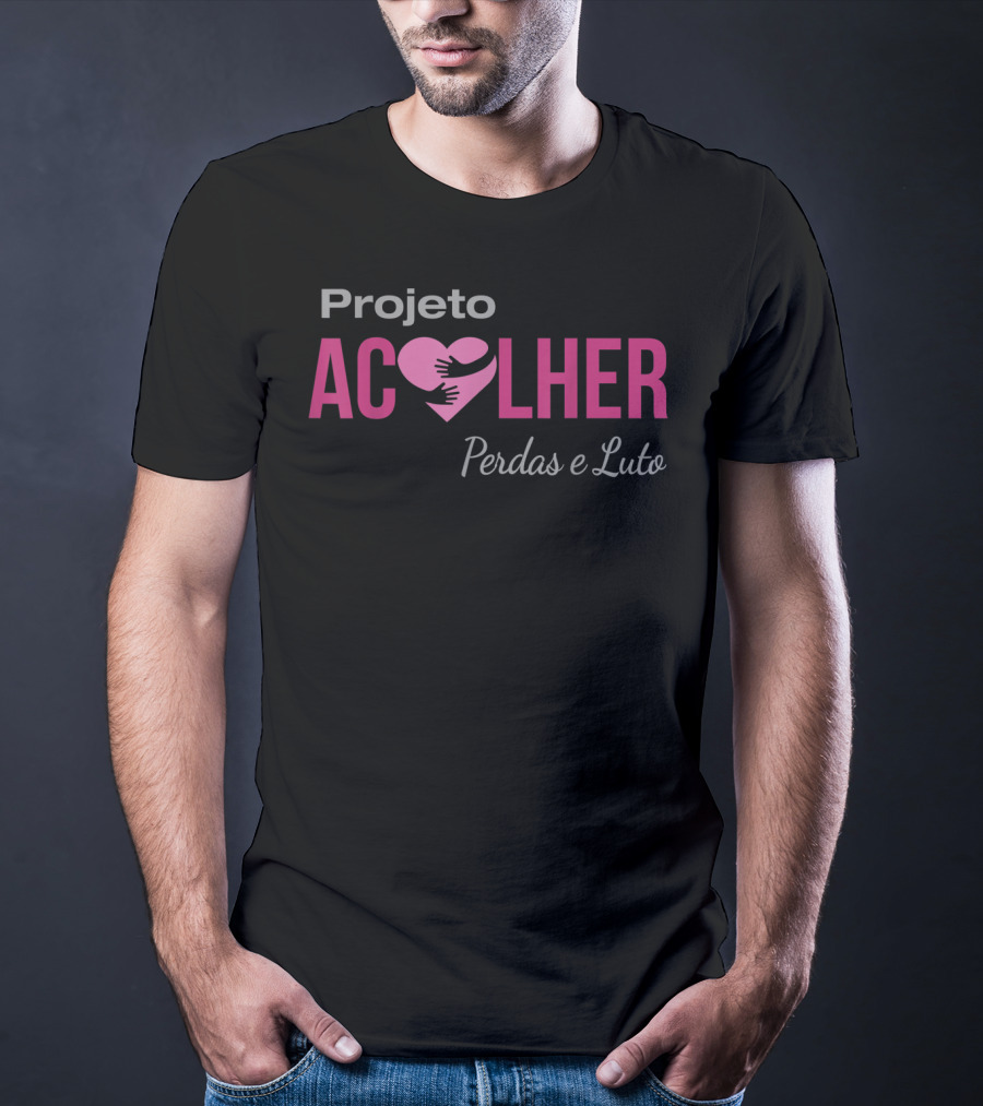 Projeto Acolher Coração Perdas E Luto Abraço T-Shirt