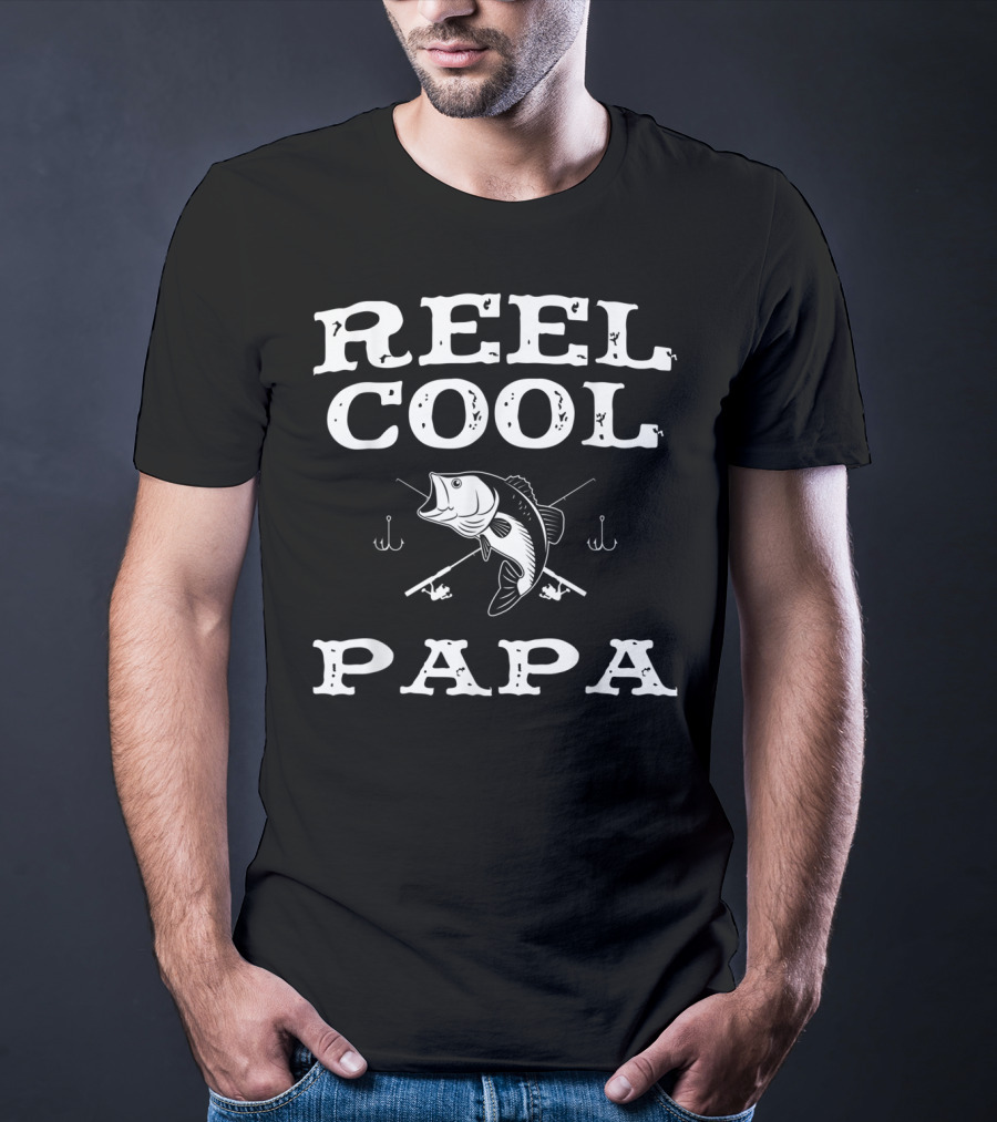 Reel Cool Papa Fishing Bass Rods Hooks T-Shirt