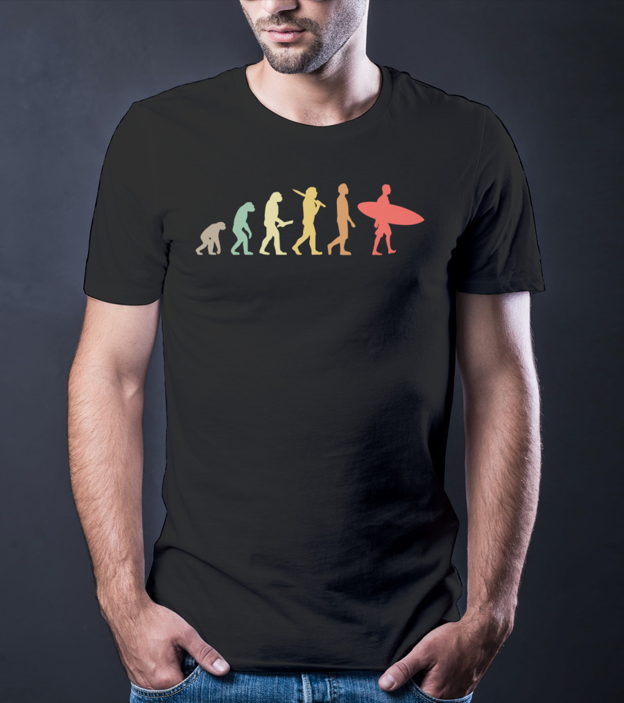 Retro Surfing Evolution For Surfers Iconic Evolution Sequence T-Shirt