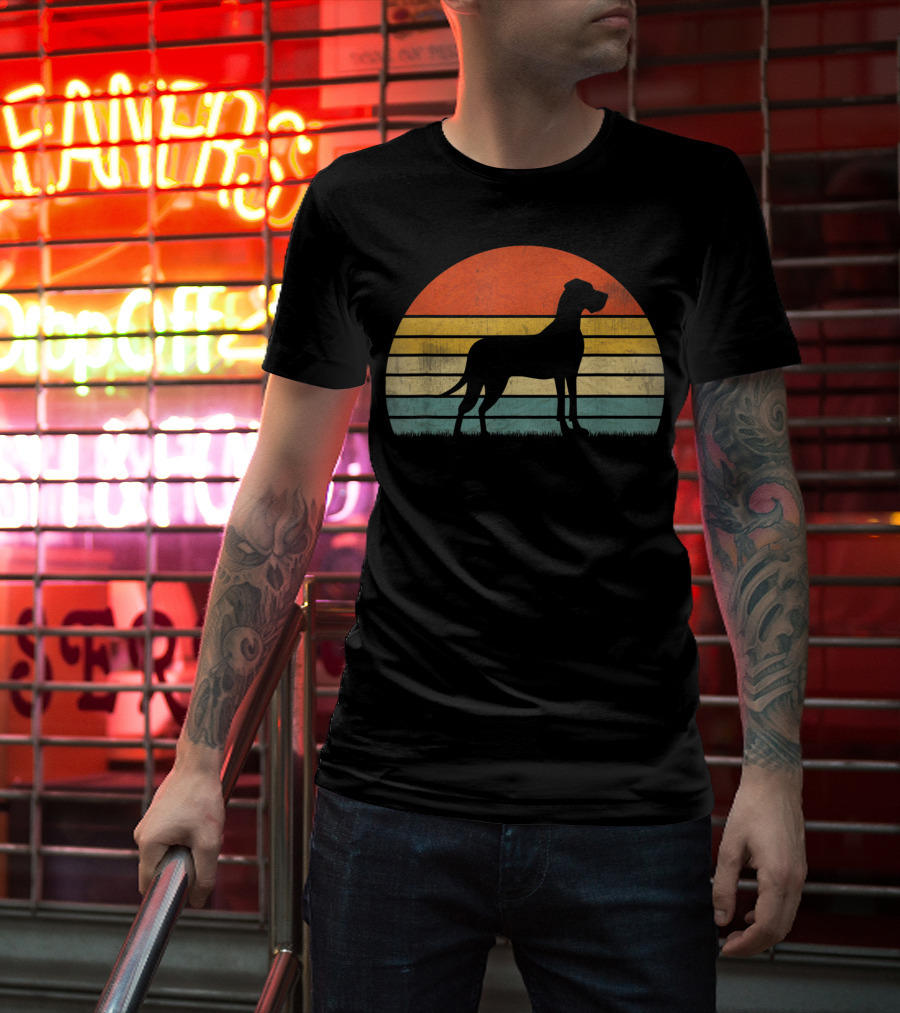 Retro Sunset Style Great Dane T-Shirt