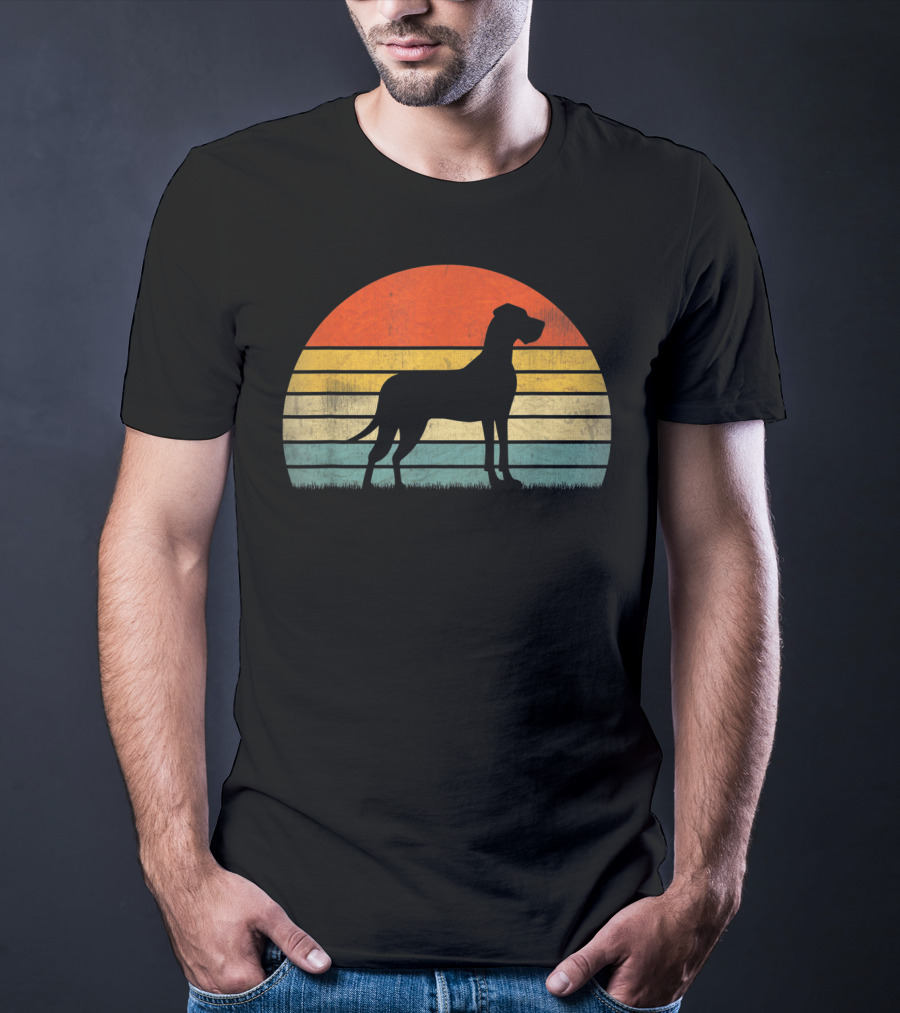 Retro Sunset Style Great Dane T-Shirt