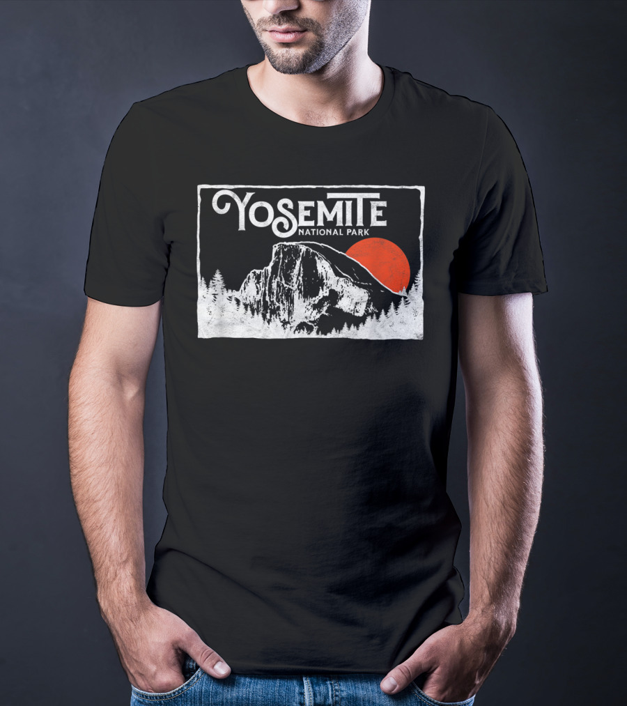 Yosemite National Park Half Dome Retro Sun T-Shirt