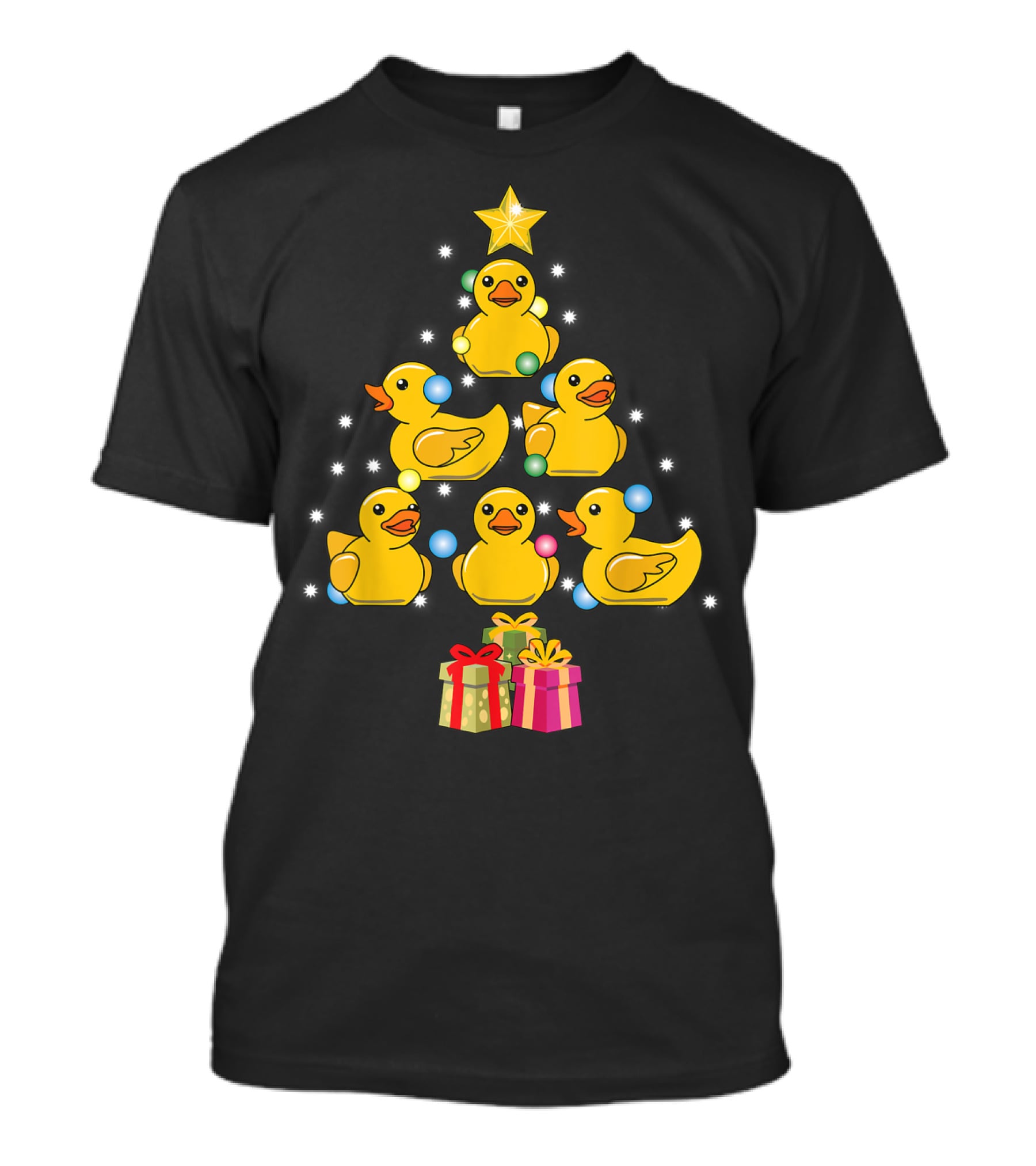Rubber Duck Christmas Tree With Star And Presents T-Shirt