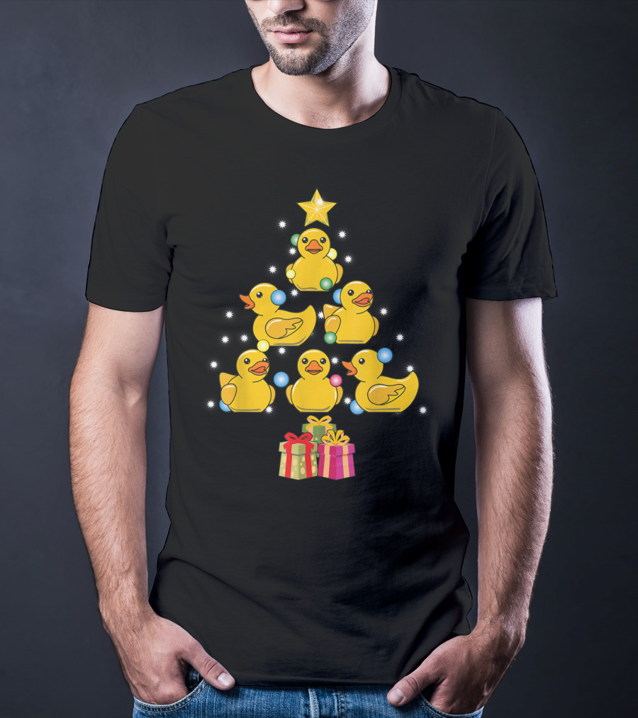 Rubber Duck Christmas Tree With Star And Presents T-Shirt